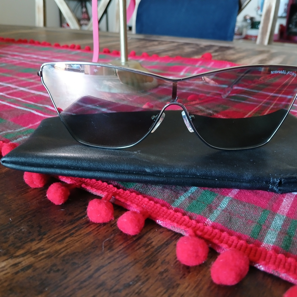 Michael Kors Rose Gold Mirrored Shield Sunglasses - Picture 5 of 6